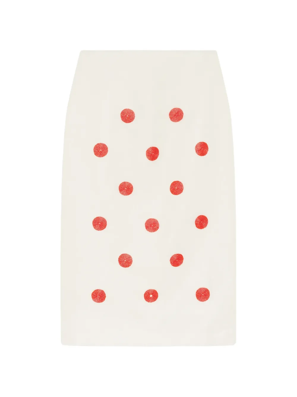 Maje x Blanca Miró embroidered pencil midi skirt - Bianco
