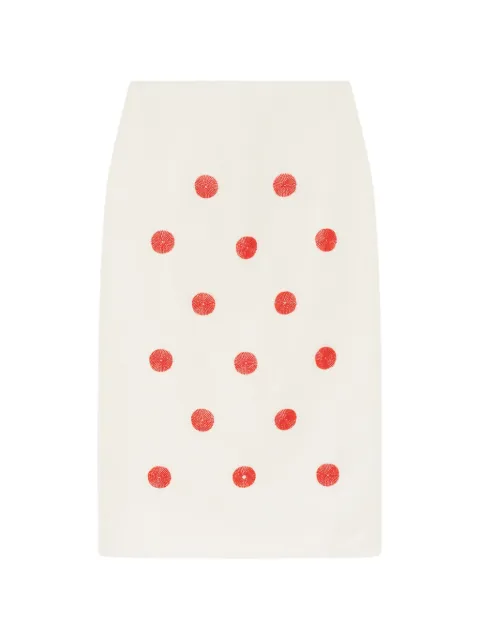 Maje x Blanca Miró embroidered pencil midi skirt