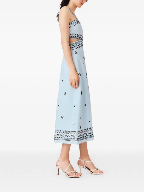 maje midi dress Rhinestone Crochet in Pink at Nordstrom, Size 36 Rib knit midi dress Blue