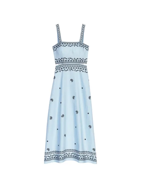 Maje vestido midi con bordado floral