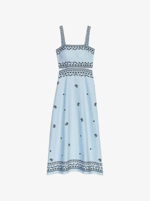Maje floral-embroidered midi dress