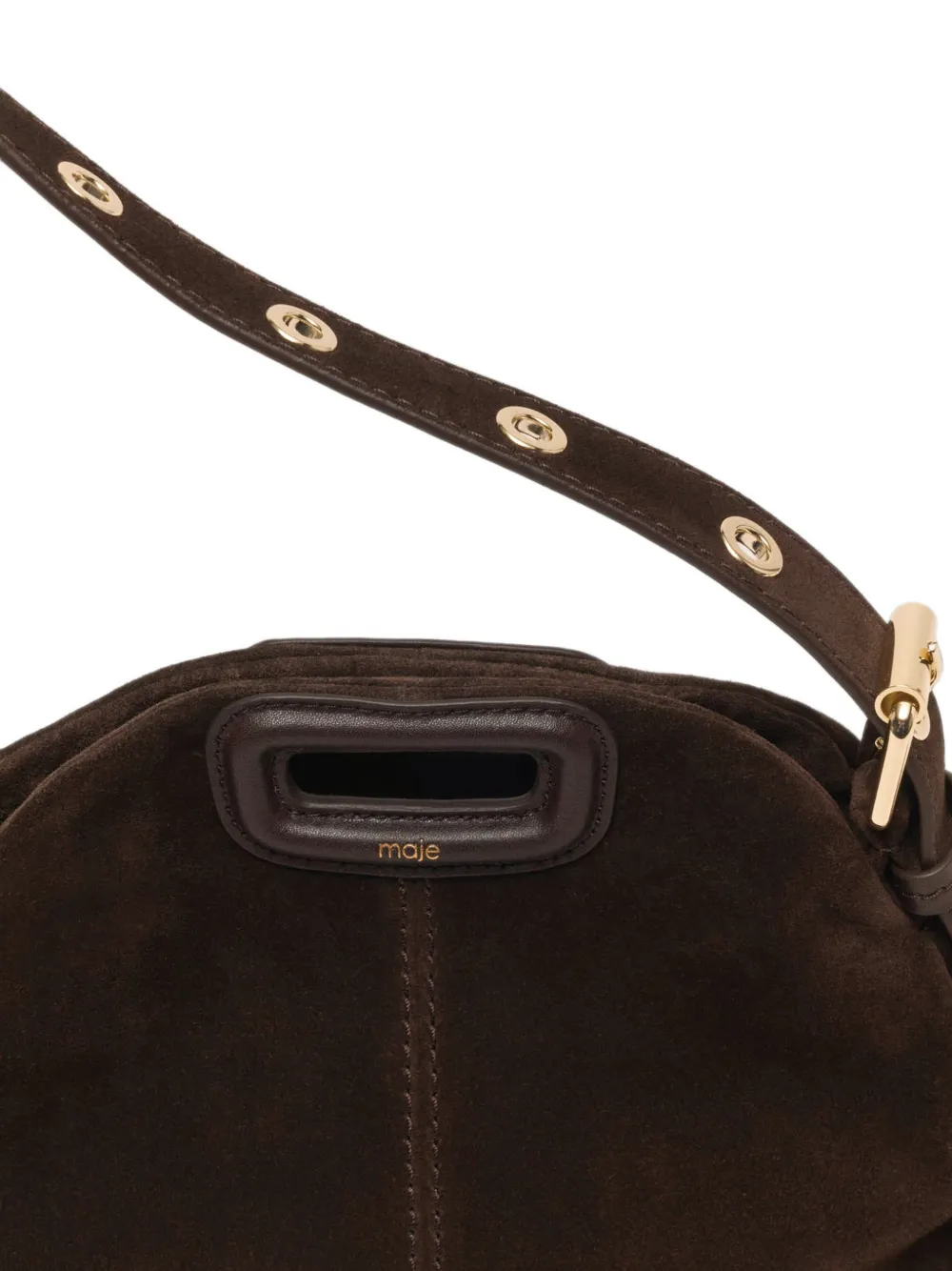 Maje Miss M suède leren mini-tas Bruin