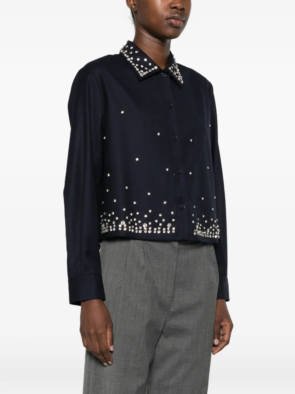 Maje Cropped blouse Blauw