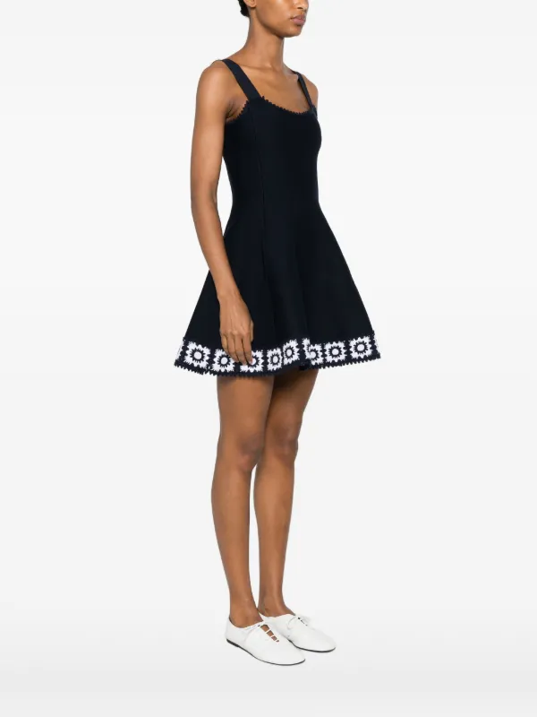 maje blue crochet dress mini dress with crochet details Blue For Women