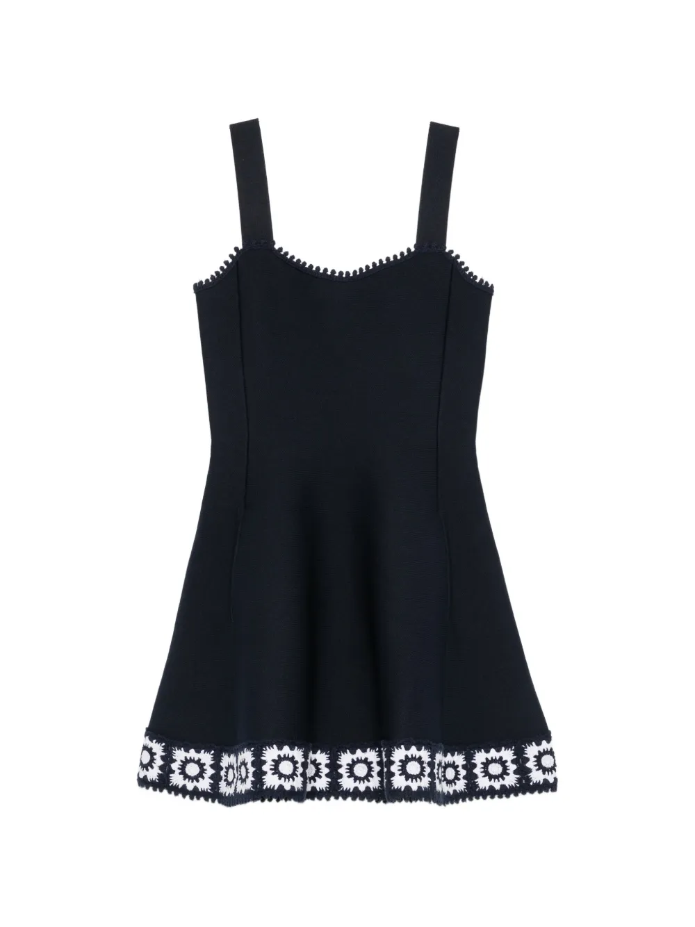Maje crochet-trim knitted mini dress - Blu
