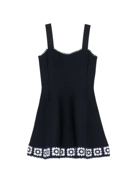 Maje crochet-trim knitted mini dress