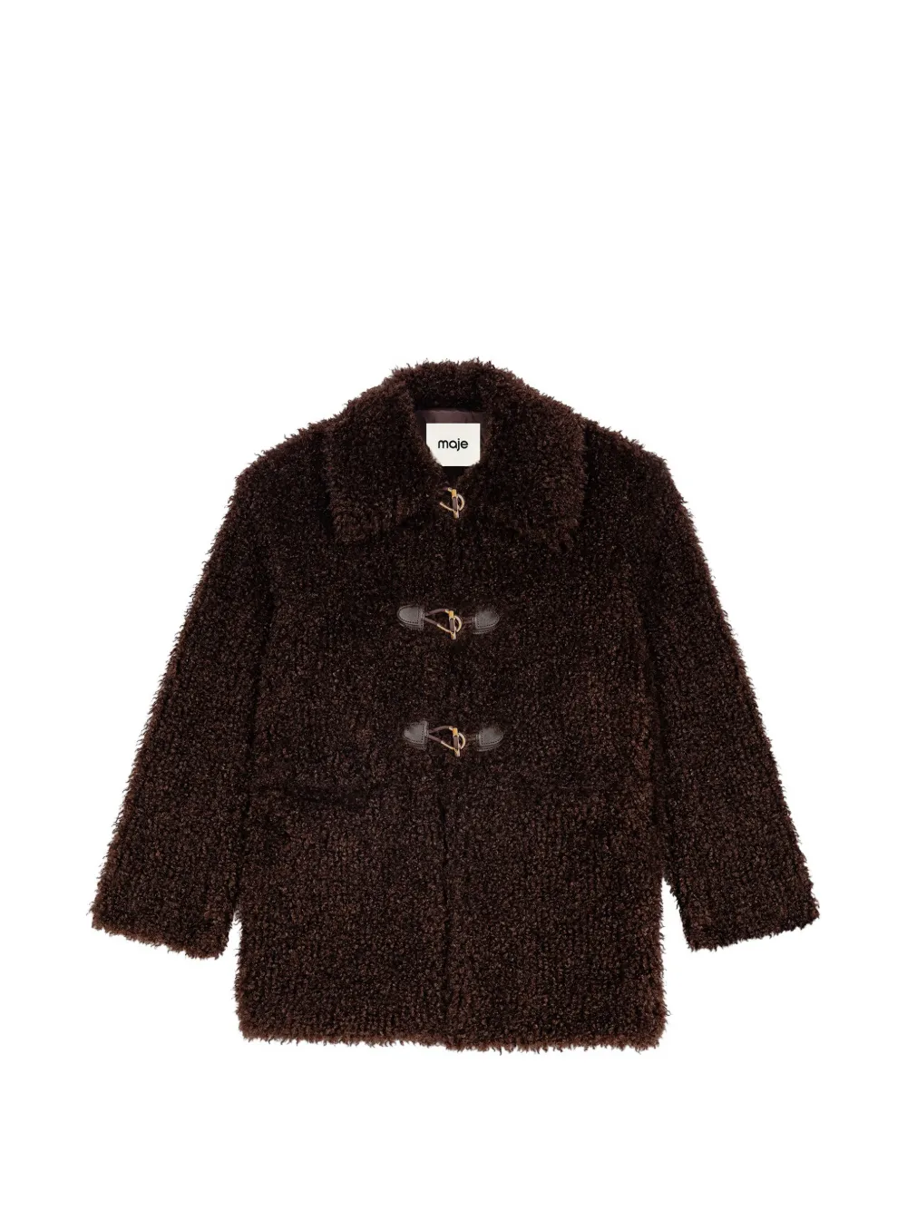 Maje faux-fur toggle-fastening coat - Marrone