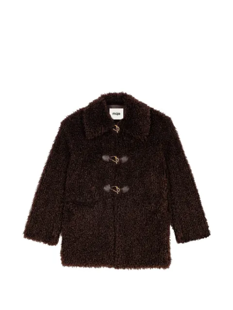 Maje faux-fur toggle-fastening coat