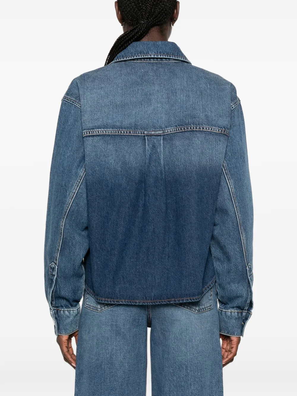 Maje Denim blouse verfraaid met broche Blauw