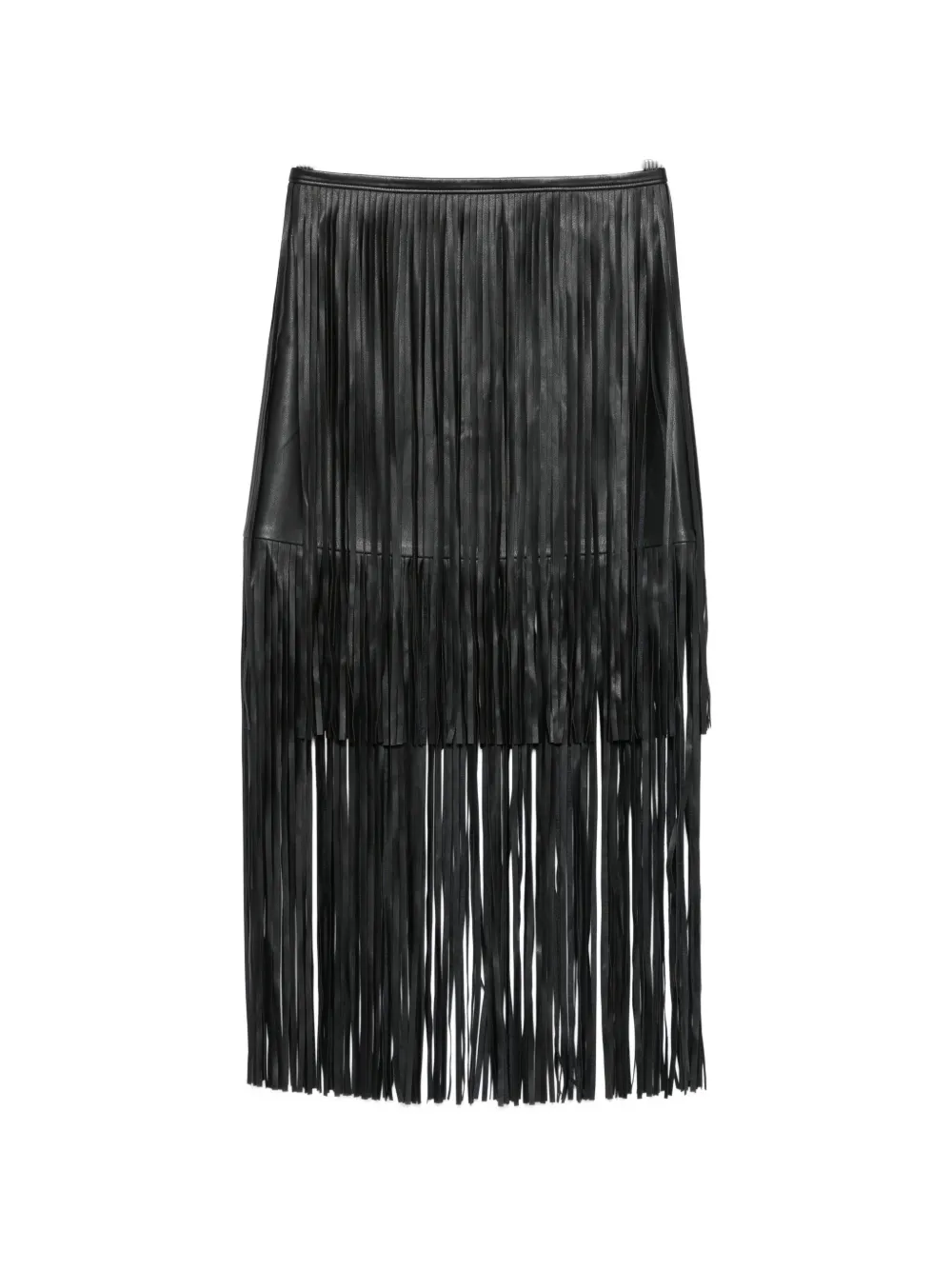 Maje fringe-detail midi skirt - Nero