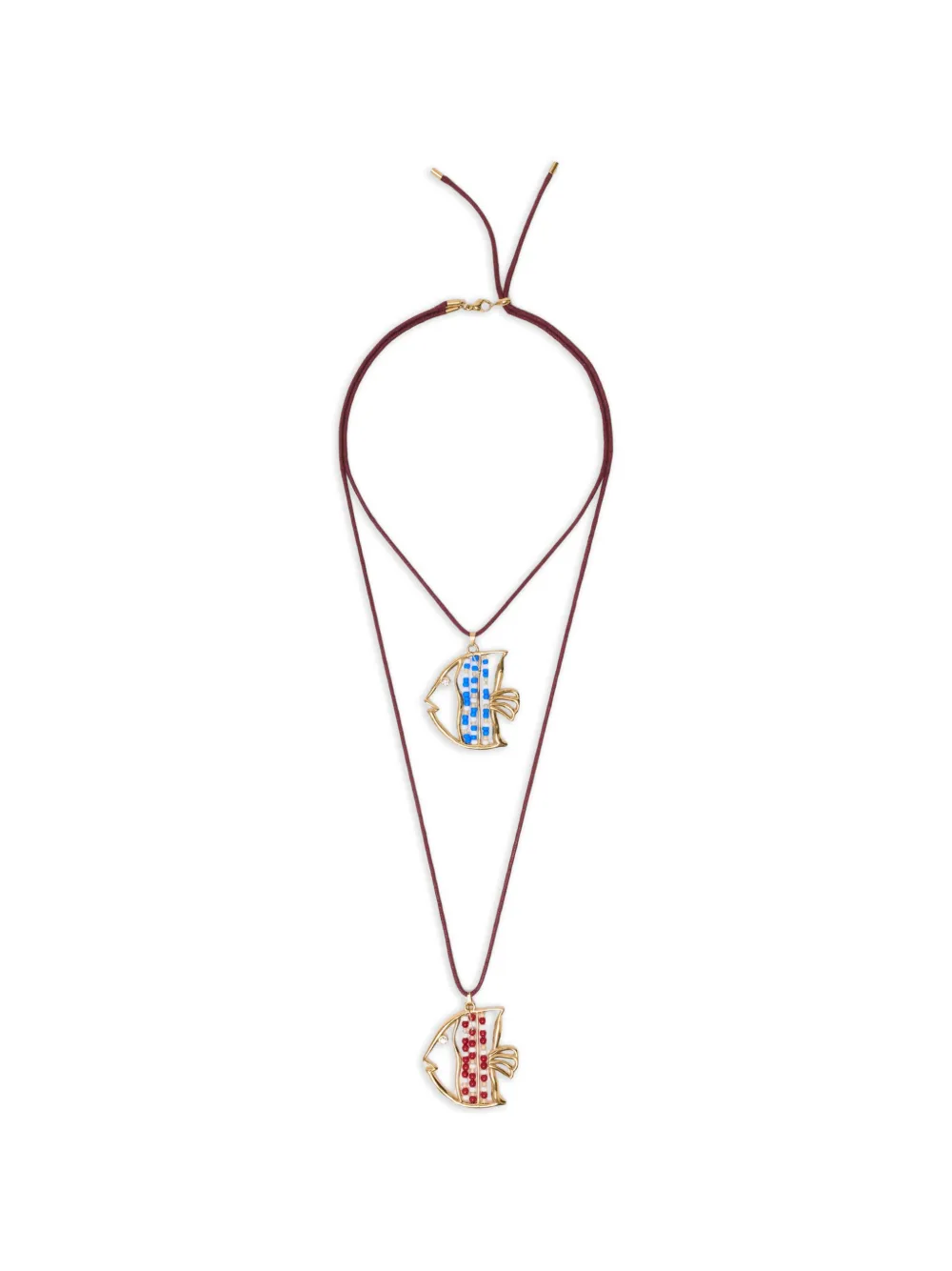 Maje bead-embellished fish-pendant necklace - Oro
