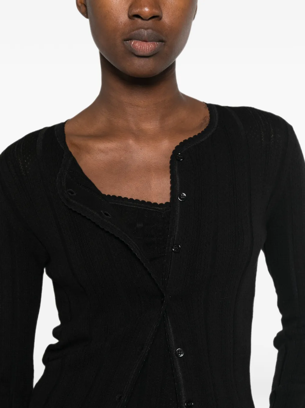 Maje Ribgebreid vest en top met gewelfde afwerking Zwart