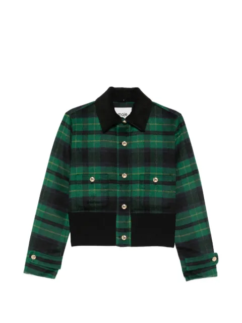 Maje checked-pattern button-up jacket