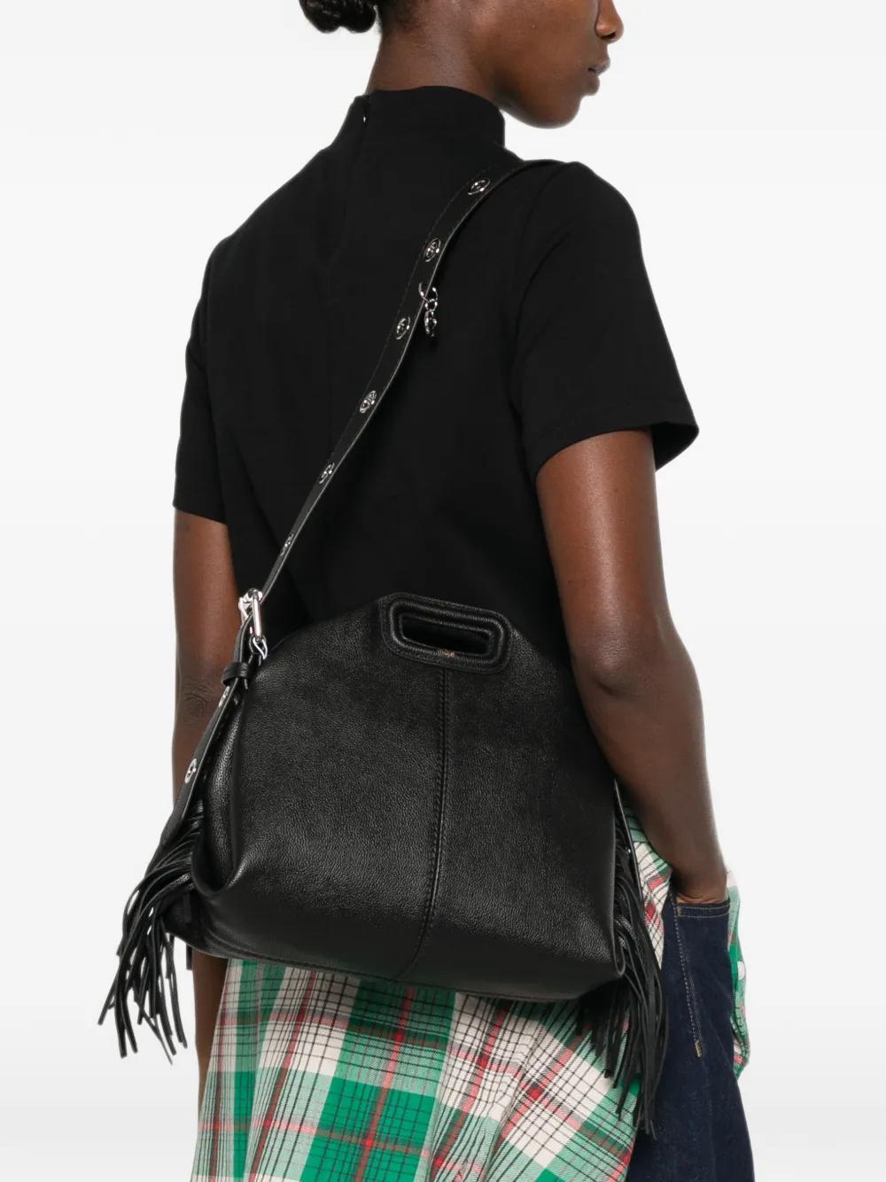 Maje Shopper met franje Zwart