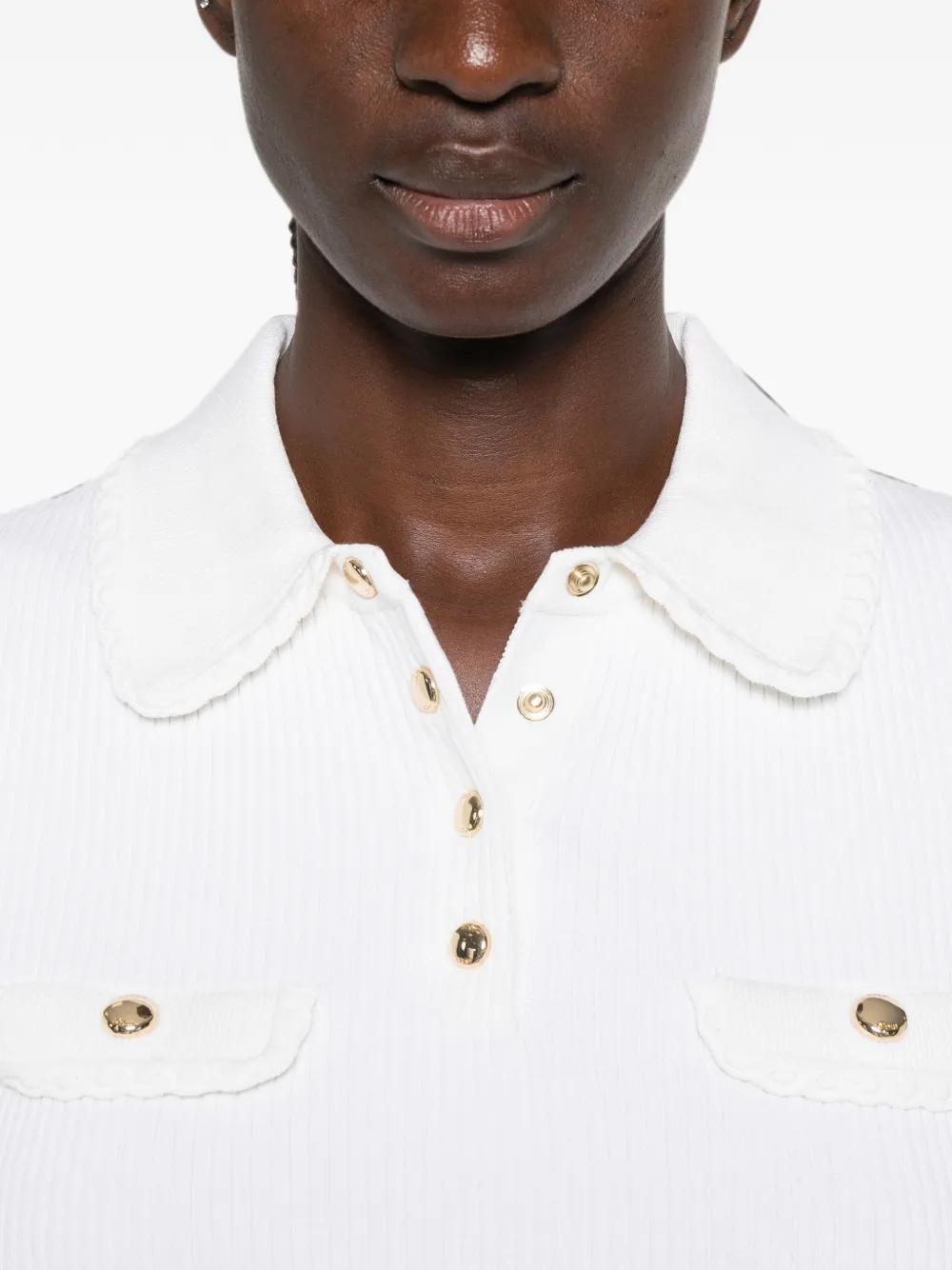 Maje Ribgebreide polotop Beige