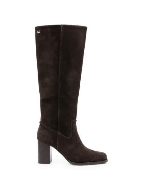 Maje Tripos leather round-toe boots