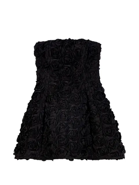 Maje floral-appliqué strapless mini dress