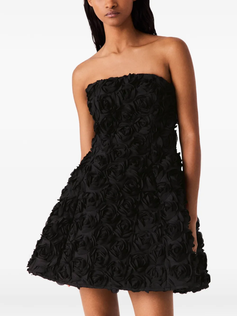 Maje Strapless midi-jurk Zwart
