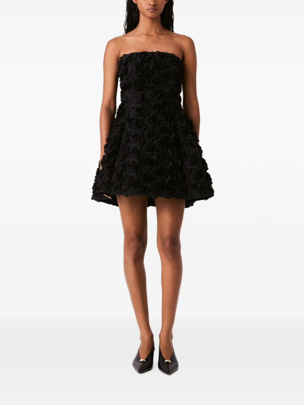 Maje Strapless midi-jurk Zwart