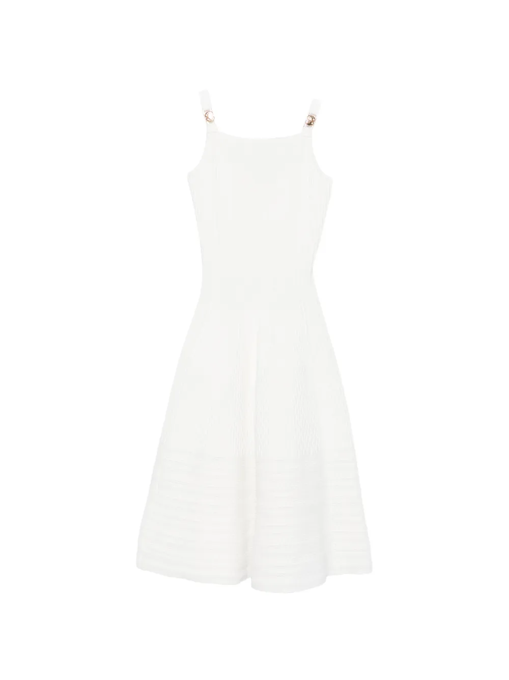 Maje ribbed-knit buckled-strap midi dress - Bianco