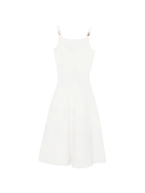 Maje ribbed-knit buckled-strap midi dress