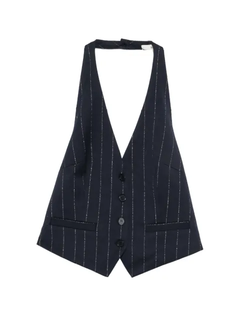 Maje pinstripe-pattern halter-neck top