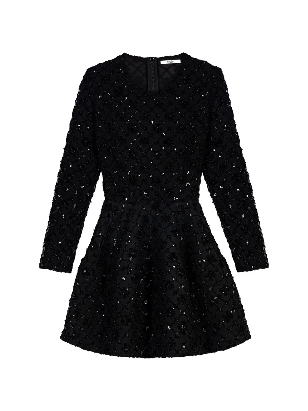 Maje Abito corto con paillettes - Nero