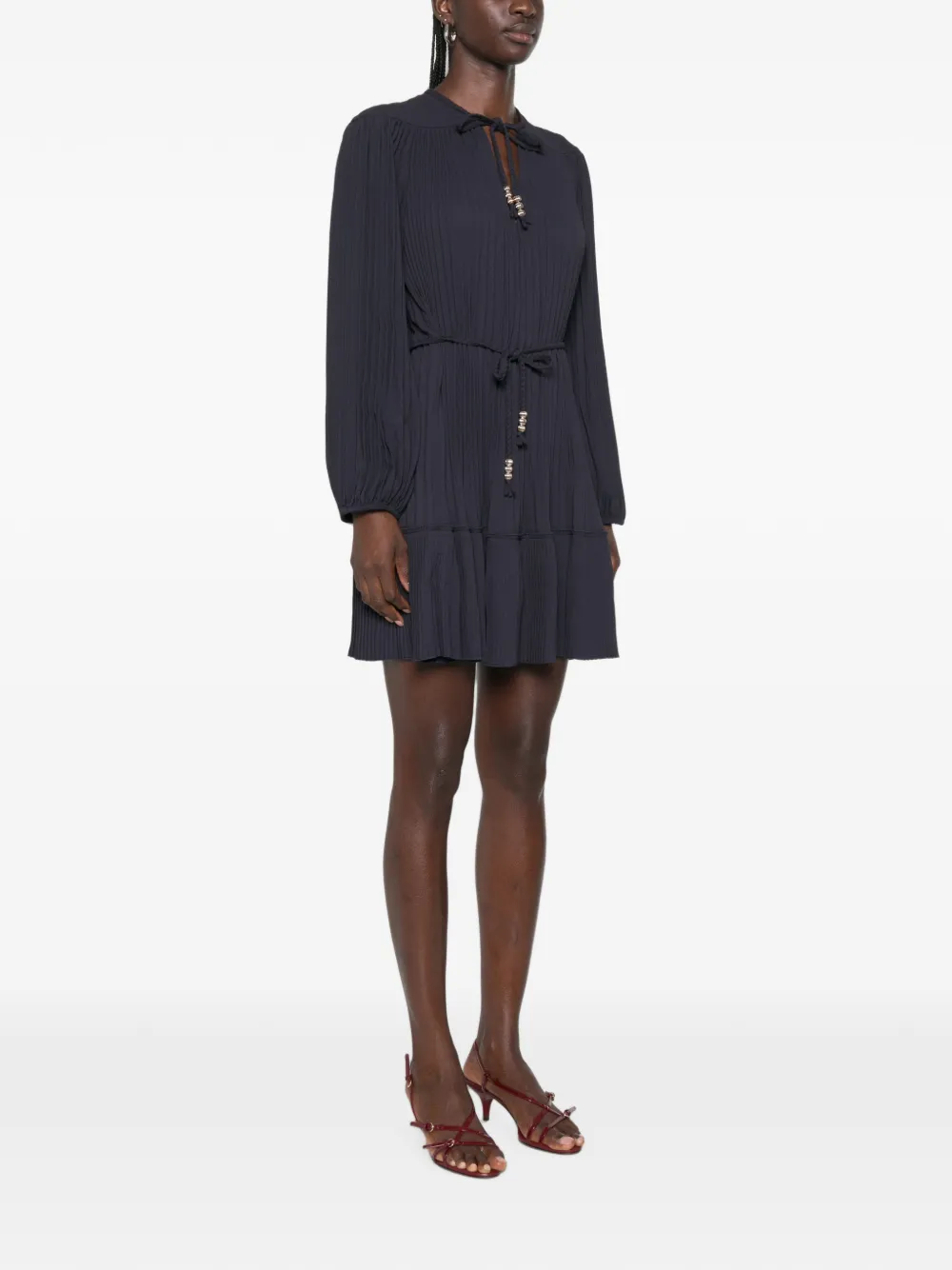 Maje Jurk met striksluiting Blauw