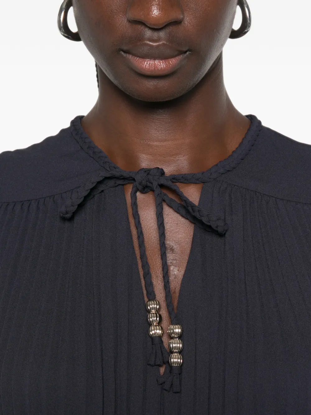 Maje Jurk met striksluiting Blauw