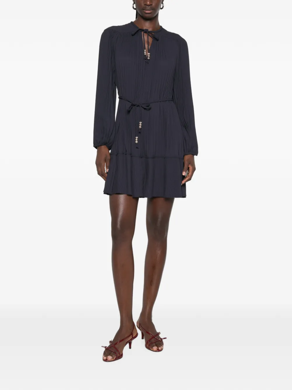 Maje Jurk met striksluiting Blauw