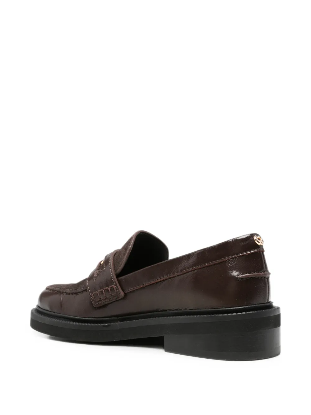Maje Loafers met logoplakkaat Bruin