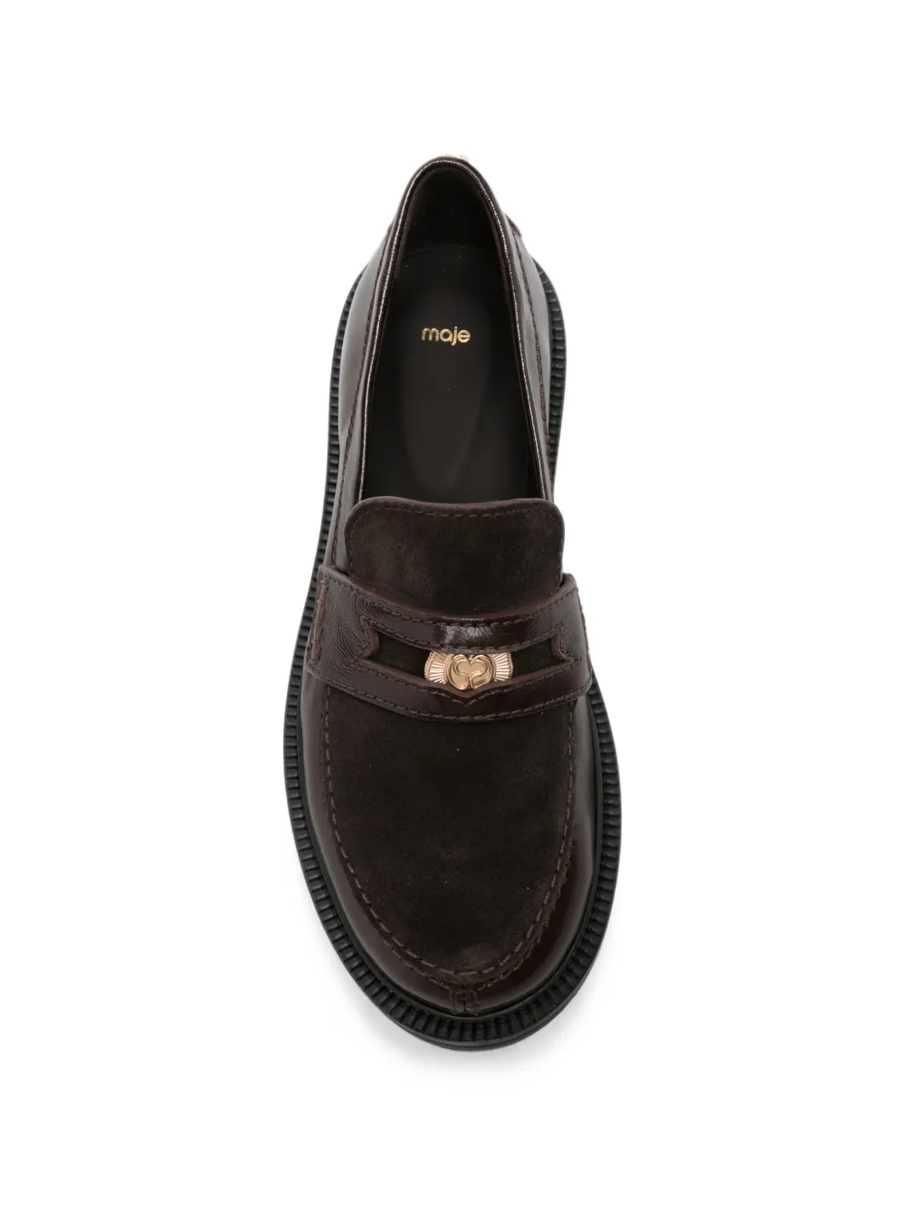 Maje Loafers met logoplakkaat Bruin