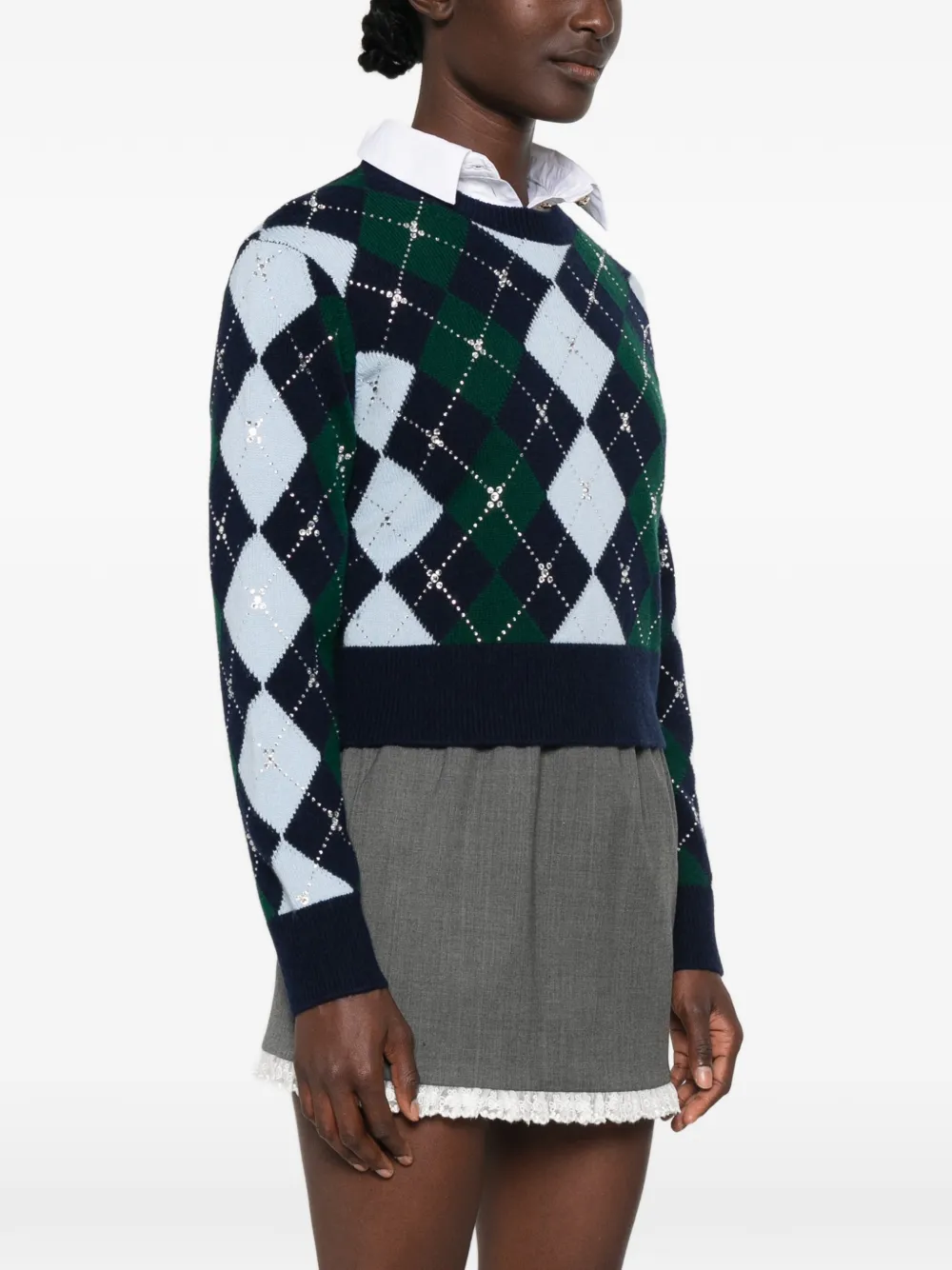 Maje Sweater verfraaid met kristallen Blauw