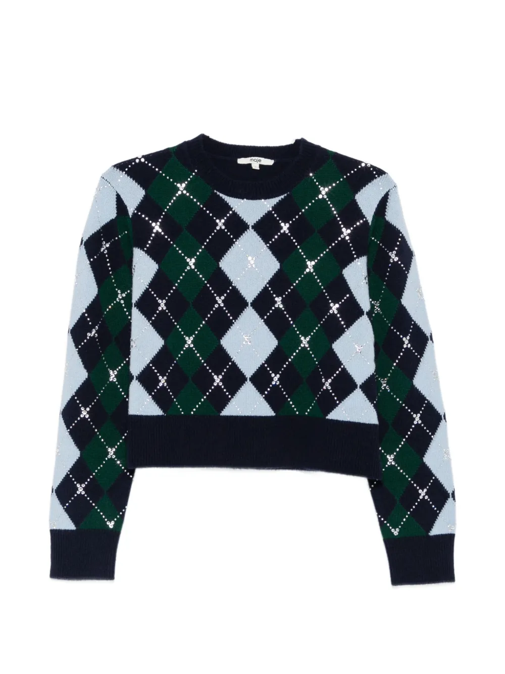 Maje Pullover mit Kristallen - Blau