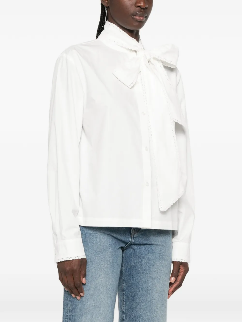 Maje Blouse met strikkraag Wit
