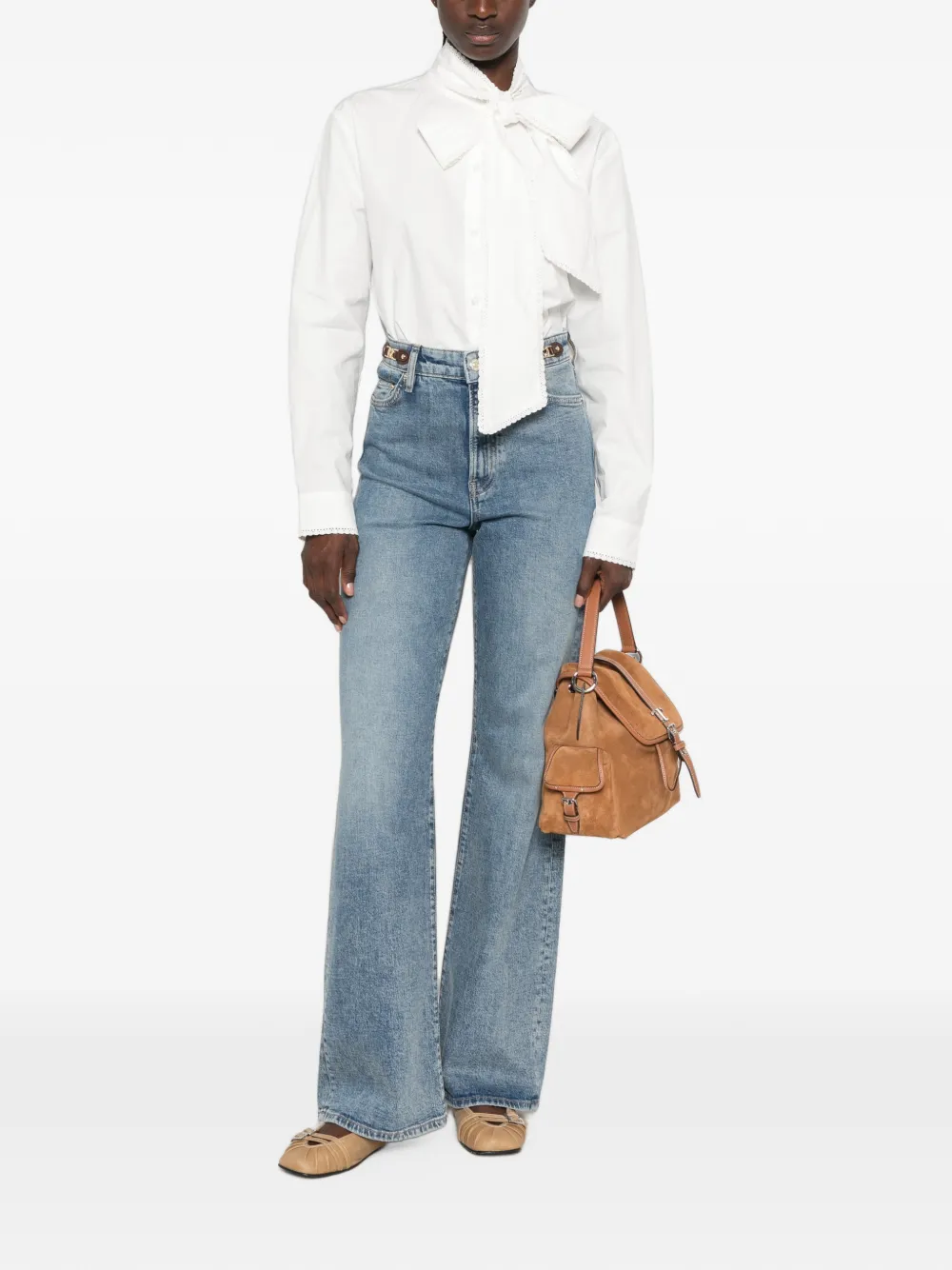 Maje Blouse met strikkraag Wit
