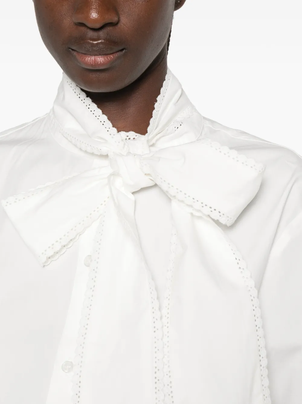 Maje Blouse met strikkraag Wit