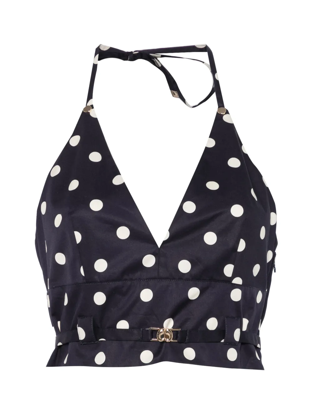 Maje polka-dot halterneck top - Blu