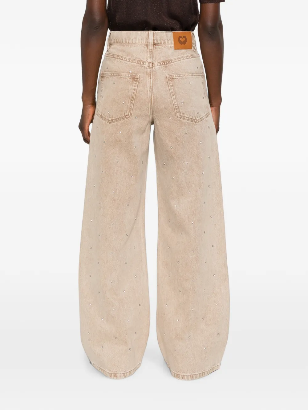 Maje Jeans verfraaid met kristallen Beige
