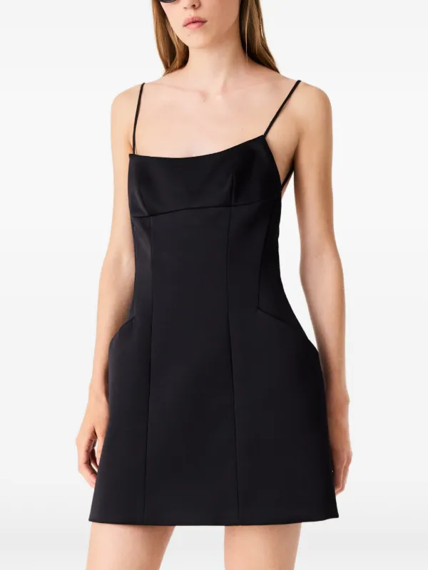 Maje crystal-embellished Backless Mini Dress | Black
