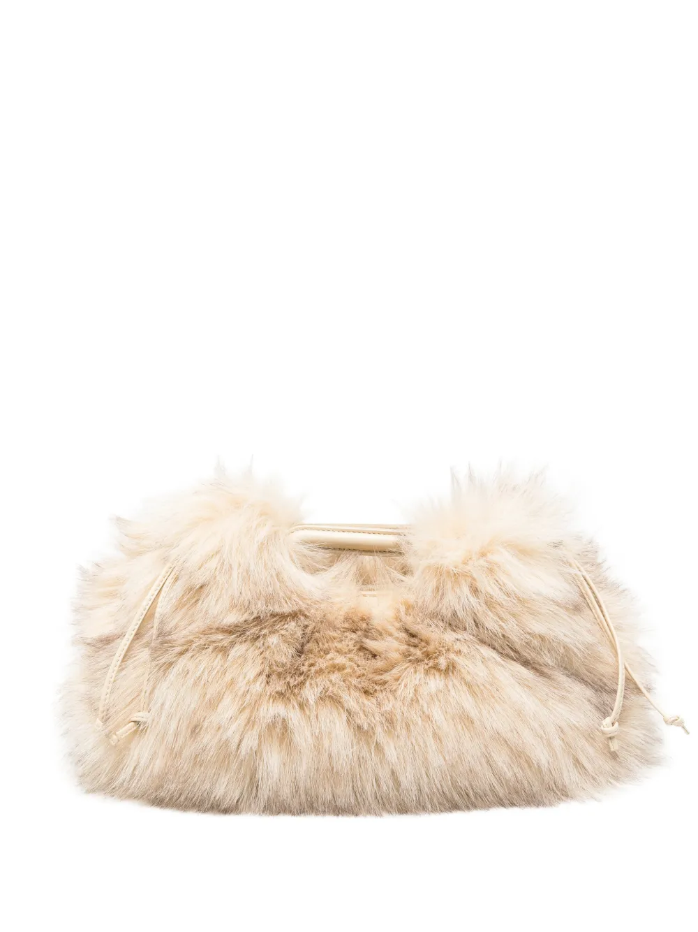 Maje Milpli Shearling-effect Tote Bag In Neutrals