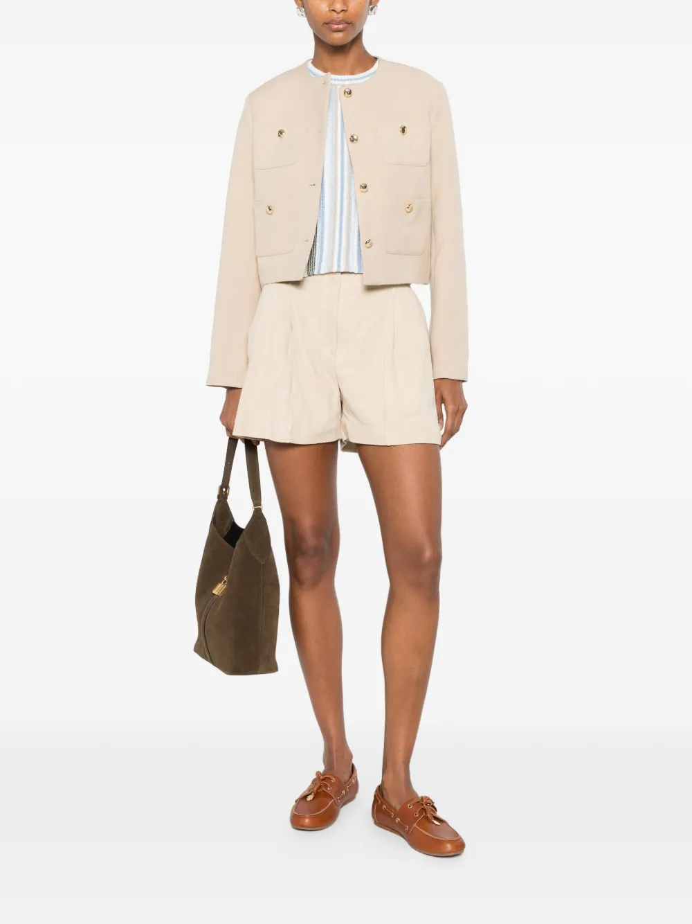 Maje Cropped blazer Beige