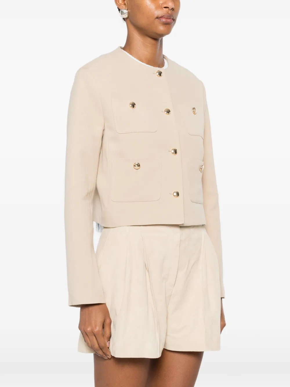 Maje Cropped blazer Beige