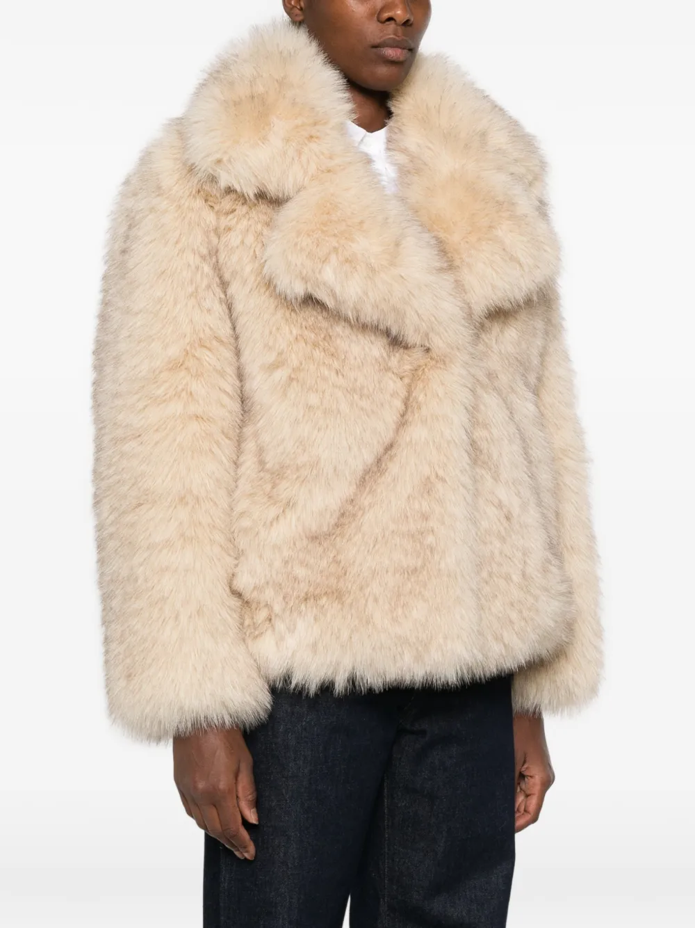 Maje Oversized jack met sjaalkraag Beige