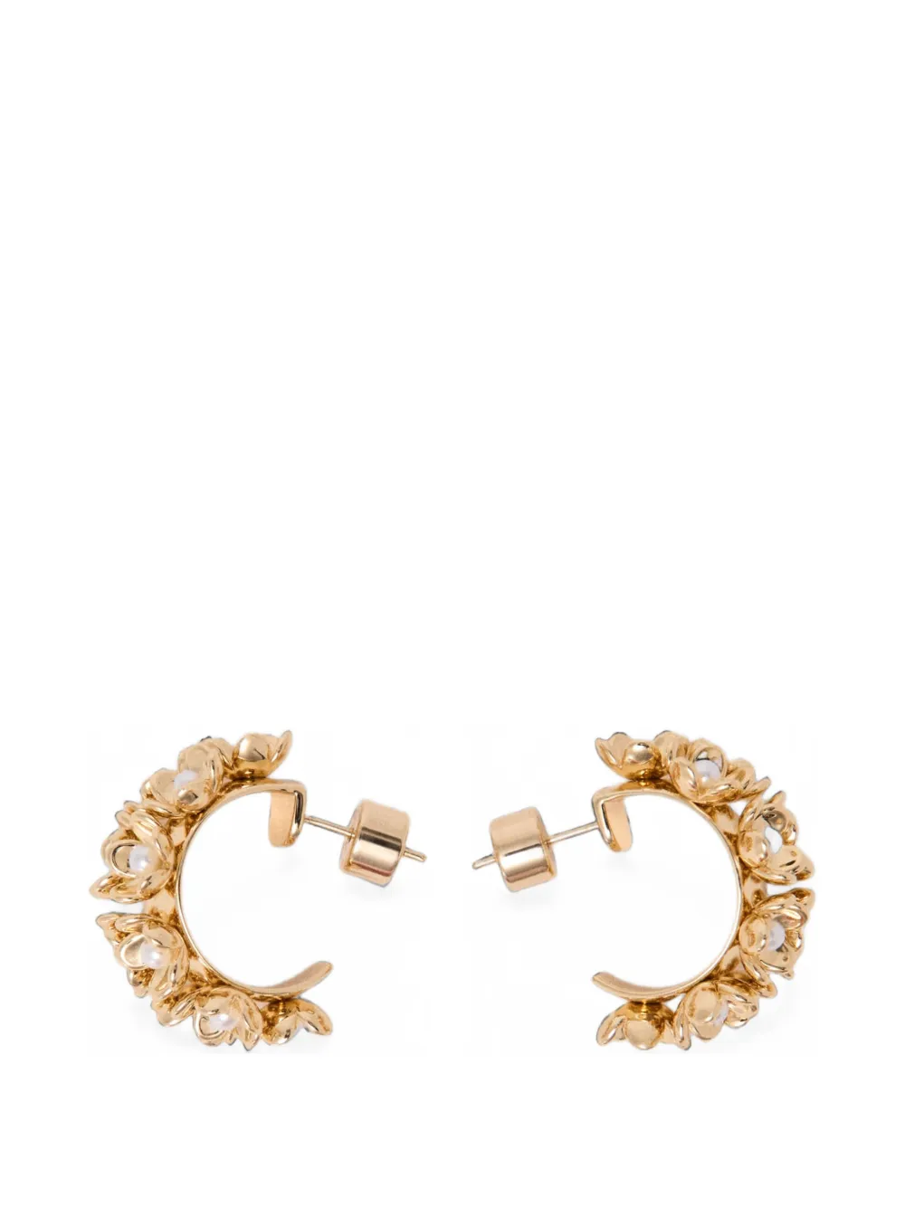 Maje rhinestone flower hoop earrings - Oro