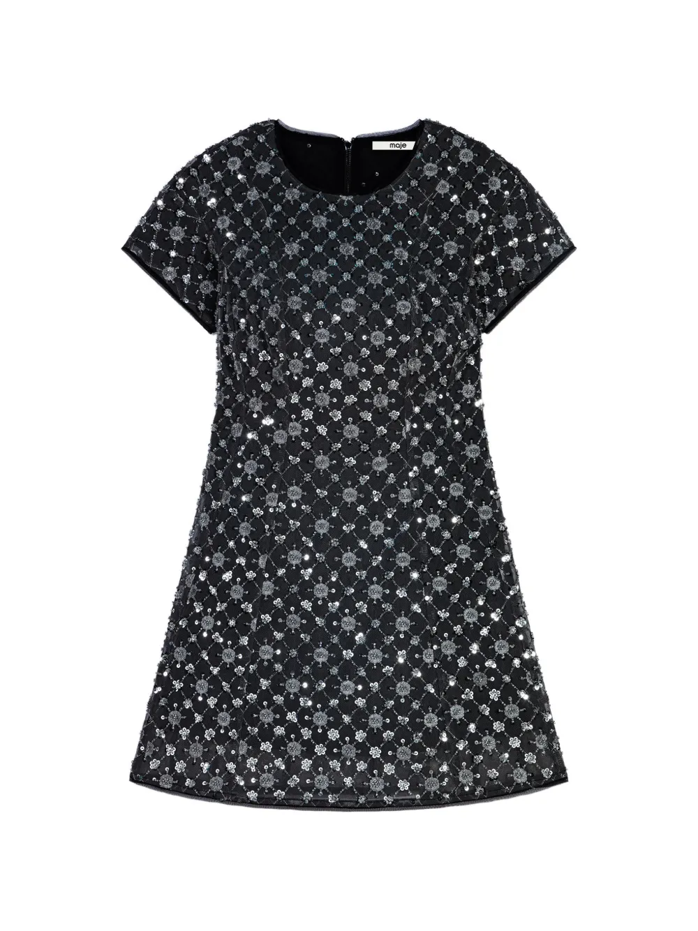 Maje short dress with rhinestones - Grey