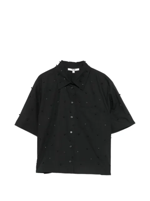 Maje camisa con detalle de cuentas y manga corta