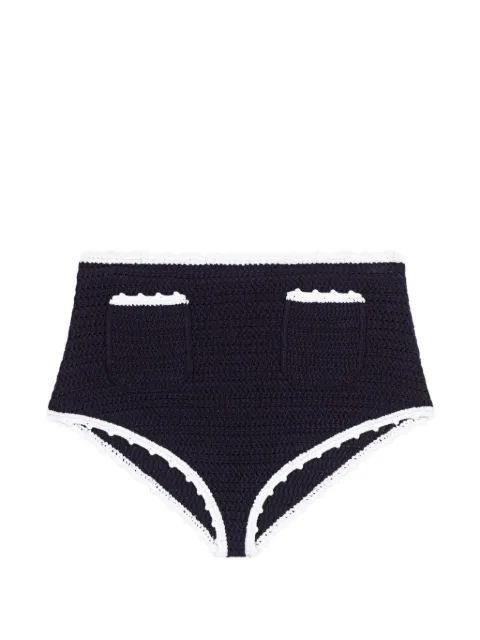 Maje warp knit briefs with crochet