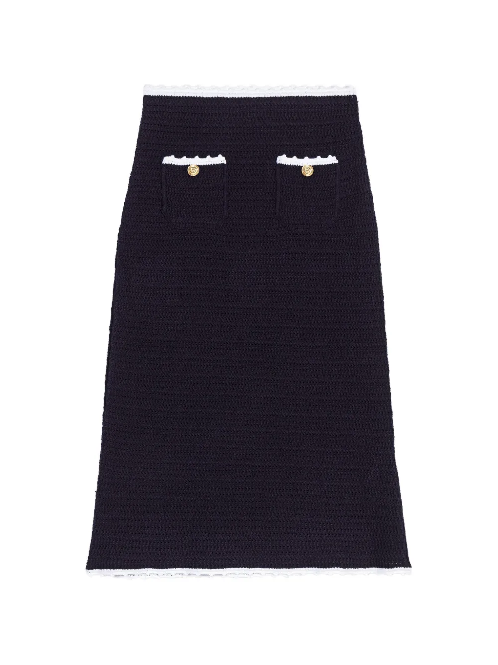 Maje crochet-knit midi skirt - Blu
