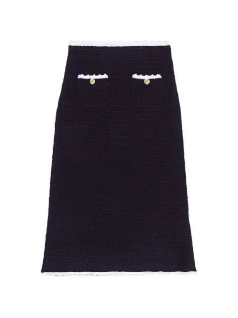 Maje crochet-knit midi skirt